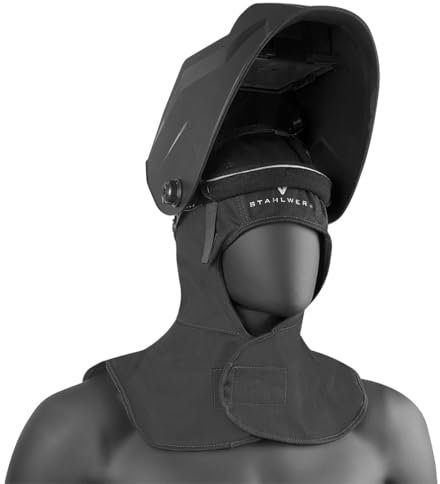 STAHLWERK Schweißhaube | Schweißermütze | Schweißhelm | Schweißkappe | Schweißermaske | flammenhemmende Schweißerschutzkleidung zum Schweißen und Plasmaschneiden