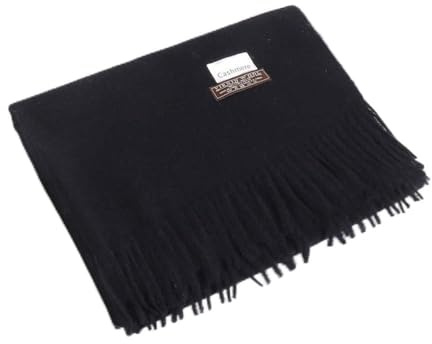 Donne Inverno Morbido Caldo Cashmere Sciarpa di Lusso Marca di Lana Sciarpe Khaki Pashmina Scialli Nero Poncho Sciarpe Cashmere, Nero , 70x200CM