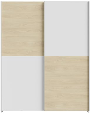 AVANTI TRENDSTORE - Freddy - Armadio con ante scorrevoli in legno truciolare, molto spazioso, disponibile in 2 colori diversi. Dimensioni: LAP ca. 150,1x190,5x61,2 cm