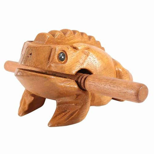 Zerodis Instrument de Musique Artisanal en Bois, Décoration Quotidienne, Jouet Sonore éducatif Amusant pour Enfants et Décoration de la Maison, Grenouille Guiro en Bois (#04)