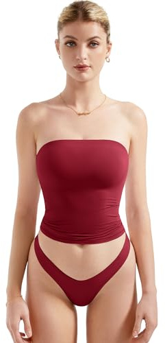 SUUKSESS Women Sexy Tube Top Summer Y2K Going Out Vest Double Lined Basic Tank Top