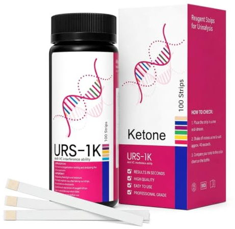 100 Strisce reattive Chetoni Urinarie, Keto Test Urinario con Scala di Colori, Striscia Ketose per Osservazione del Livello di Chetoni, Uso a Casa e in Spostamento