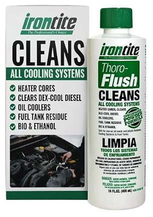Irontite Thoro-Flush Coolant System Cleaner - Removes Rust, Scale, Oil, Sludge & Gelled Dex-Cool - 16oz Powder - Cleans Cooling Systems, Restores Coolant Flow, Safe for Cast Iron, Aluminum & Plastic
