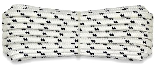 Corderie Italiane 006000464 Treccia mare multiuso giardino e fai da te, stabilizzato ai raggi U.V. resistente a intemperie e agenti atmosferici, 8 mm, 10 mt, colore bianco con spia blu