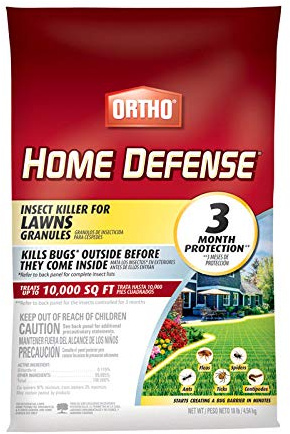 Ortho Home Defense Insect Killer for Lawns Granules - Treats up to 10,000 sq. ft., Lawn Insect Killer Kills Ants, Ticks, Fleas, Spiders, Centipedes & Other Listed Bugs, Fast Acting, 10 lbs.