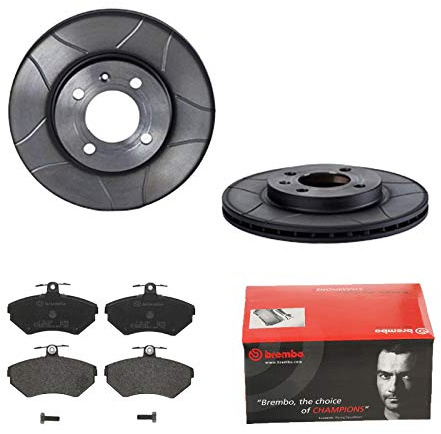 2 Bremsscheiben Geschlitzt 256 mm + Bremsbeläge Vorne von Brembo Geschlitzt (1420-53821) Bremsensatz Bremsanlage Bremsen-Kit,Bremsenset, Bremsscheiben, Bremsbeläge, Bremsen-Set, Beläge, Bremsbelag,