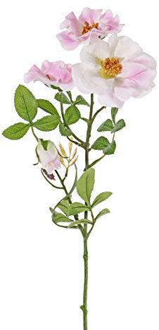 artplants.de Fausse Rose Sauvage BALOU, Rose-crème, 60cm, Ø 7-9cm - Fleur Artificielle/Fleur synthétique