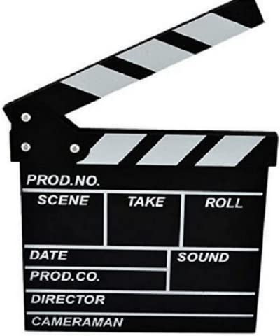 zmgmsmh Tablilla de madera para director de película cortada en escena de acción, pizarra, pizarra (pequeño-negro)
