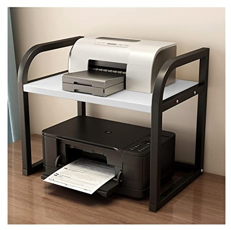 mueble impresora Soporte de escritorio for estante de escritorio de impresora de doble capa con almohadillas anti -patinaje for el organizador de espacio de oficina almacenador de almacenamiento estan