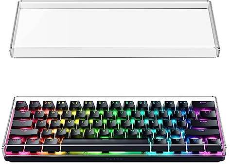 GEEKRIA Funda de Teclado de acrílico Premium Teclado Compacto del 60% con 61 Teclas, Compatible con Razer Huntsman Mini, RK Royal KLUDGE RK61 (Transparente)