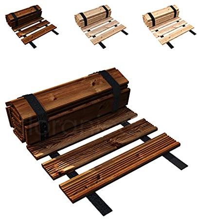 Floranica Chemin de jardin en rouleau - 30 cm x 6 m - Brune - Clôture à lattes à piquets Clôture décorative les bordures