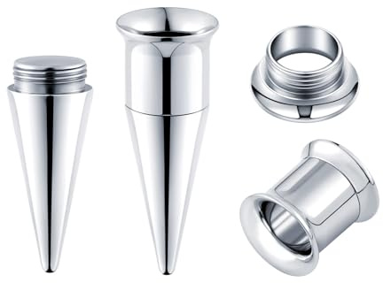 Longbeauty 8G-13/16 Edelstahl Ohr Dehnstäbe Tapers Plugs Tunnels Ohrpiercing Ohrdehner Ohrstrecker Stretching Kit, Silber, Stil A, 16MM