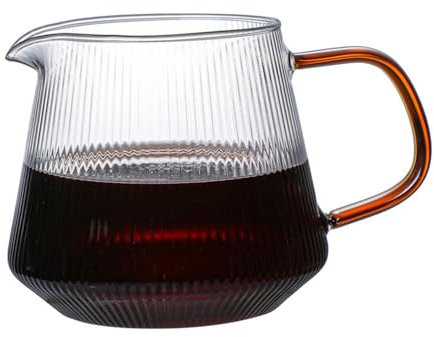 WUWFKUI Servidor de café de vidrio transparente, jarra de 600 ml para verter sobre té y cafetera