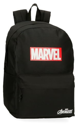 Joumma Marvel Marvel Red Logo Zaino Scuola 15,6 Nero 31,5 x 45 x 15 cm Poliestere 21,26L, Nero, Taglia unica, Zaino scuola adattabile a carrello