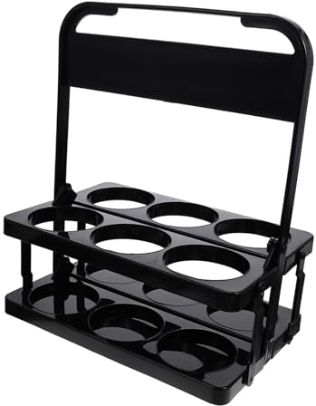 Garneck Foldable Beer Basket Wine Storage Rack Portable Wine Bottle Organizer for Kitchen Bar Supplies Black