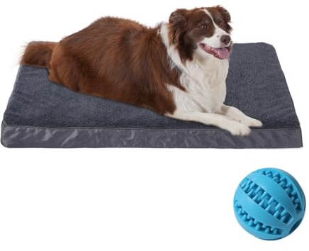GUPPBF Panier Grand Chien, Matelas Orthopédique Chien, Lit pour Animaux De Compagnie À Double Usage (Frais/Chaud), Amovible Et Lavable en Machine, Gris Foncé, 89cm×68cm×7.5cm