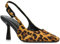 Women's Heeled Court Shoes Ladies Stiletto Mid High Heel Leopard Faux Suede Classic Slingback Cloesed Toe Pumps Size 6