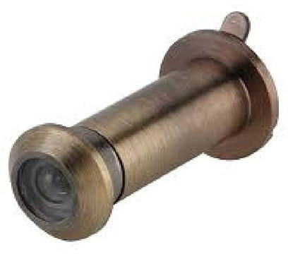 cyclingcolors Judas pour porte d'entrée, Ø 12 mm, jusqu'à épaisseur de porte 57 mm, bruni, laiton