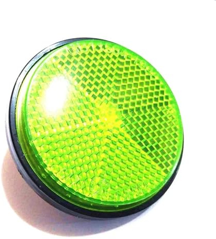 Cinta Reflectante para coche Reflector redondo para coches, camiones, motocicletas, bicicletas, tractores y remolques. Reflexión de la luz. Refracción. Cinta Adhesiva Reflectante para coche(Green)