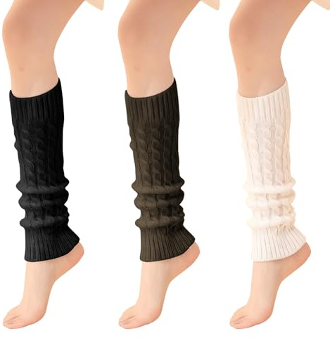 ASTRIgneous 3 Paia Scaldamuscoli Donna Inverno Scaldamuscoli Bambina Caldo e Confortevole Maglieria Traspirante Scalda Muscoli per Uso Quotidiano, Sport, Feste, Rregali