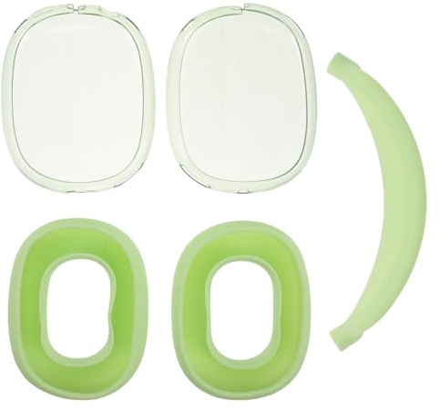 PAMINGONO Set 3 Pezzi Copri Cuffie Over-ear in Tpu Trasparente Verde, Copertura Protettiva Lavabile per Padiglioni e Archetto, Custodia Antiscivolo Leggera per Uso Quotidiano, Sport e Viaggi