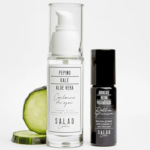 SALAD CODE Pack cuidado de la piel (Pack Essential Eyes) Contorno de Ojos + Roll-On Eye Serum – Rutina Antiojeras y Bolsas – Hidratación, Efecto Refrescante y Antiarrugas