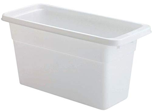 Rubbermaid Ice Cube Bin, White, Holds 4 Trays, Compact Design, Durable Plastic