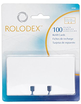 Rolodex Karteikarten, WeiÃ, 100 Stück