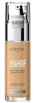 L'Oréal Paris Fondotinta Liquido, Incarnato Uniforme e Illuminato, Finish Naturale, Per Tutti i Tipi di Pelle, Formula con Acido Ialuronico, Accord Parfait, Tonalità: 5R/C Rose Sand