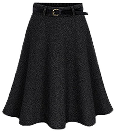 Moshow Jupe plissée Femme Enrouler des Jupes en Laine Robe Balai d'hiver sans Ceinture