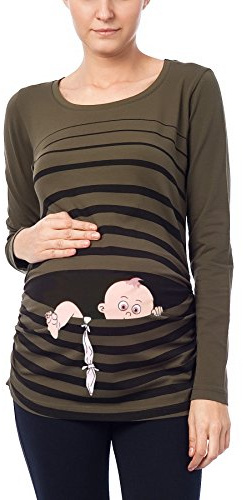 Baby flykt – roligt roligt sött mammamode med motiv för graviditeten mammaskjorta t-shirt graviditetsskjorta, långärmad
