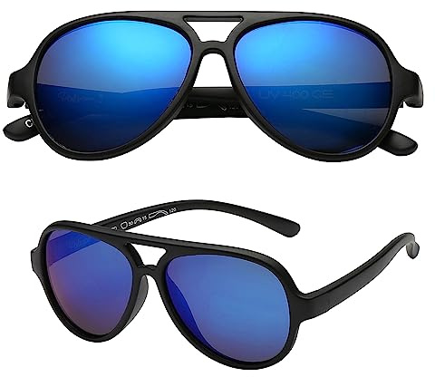 PolarSpex Kids Sunglasses - Polarized Aviator Sunglasses for Kids - Bendable Toddler Sunglasses for Boys &Girls, Age 2-8