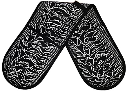 ChienAndalucia Joy Division Oven Gloves (Double Belt Version) - Black Cotton Pot Holder