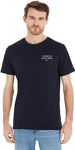 Tommy Hilfiger Uomo T-Shirt Maniche Corte Scollo Rotondo, Blu (Desert Sky), XL