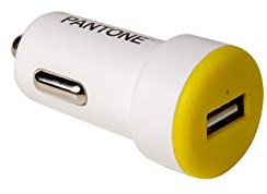 Celly PTDC1USBY Pantone billaddare, turbo-laddning, 24 V, 2,1 A utgång, gul