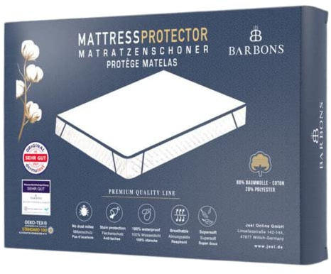 BARBONS Matratzenschoner 80x200 cm - Oeko-TEX Zertifiziert wasserdichte Matratzenauflage Inkontinenzunterlage waschbar Nässeschutz Atmungsaktiv (80 x 200 cm)