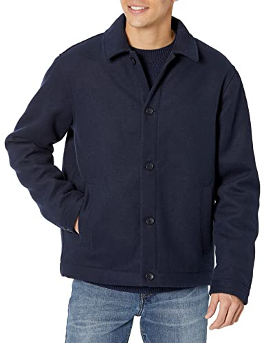 Amazon Essentials Veste Bomber en Laine Mélangée (Disponible en Grandes Tailles) Homme, Bleu Marine, XXL