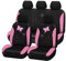 Flying Banner Maschen Schmetterling Universal für Auto Sitzbezüge Seitenairbags Kompatibel(Komplettset-Spitze, Rosa)