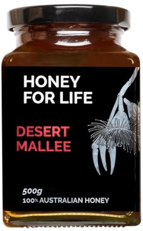 Strong Active Honey | Desert Mallee TA20+ / MGO 800+ | Stronger than Manuka Honey Medical Grade | Raw Honey in Glass Jar (No Micro Plastics) - Cold Pressed & Unpasteurised | Honey for Life (500 g)