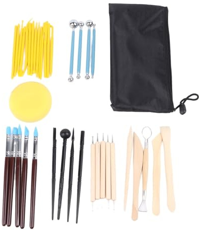38st Polymer Clay Tools Set, Modellering Lera Skulpterverktyg Kit för Vuxna Barn Keramik Hantverk Carving Ritning Formning