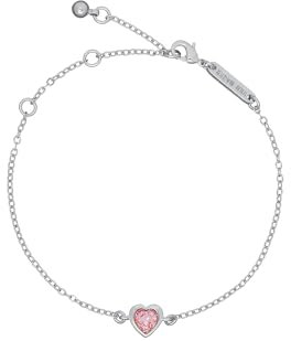 Ted Baker Hansa Crystal Heart Bracelet For Women (Silver/Pink Crystal)
