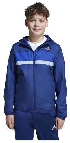 adidas Unisex Kids TIBERIO WINDBREAKER, dark blue/team royal blue/glow blue, 13-14 Years