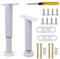 CNKHDZ 2 Pack Pieds de Lit Ajustables 25-42cm,Blanc Pieds de Meuble Rétractables,Pieds de Table,Pieds T-Forme en Métal,Support pour Sommier,Pieds Réglables en Hauteur pour Sofa,Lit,Armoire,Cabinet