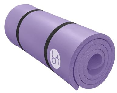 RYTMAT 2 cm yogamatta, extra tjock fitnessmatta, 195 × 61 cm, NBR gymnastikmatta för pilates, gym, träning, hem, med bärväska