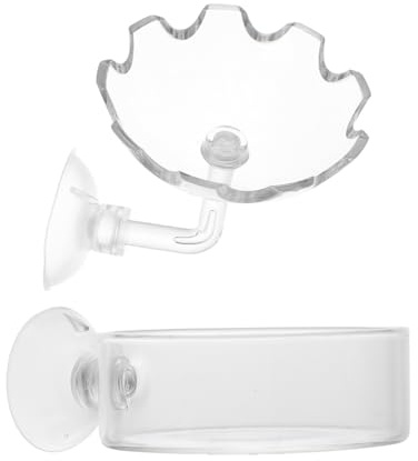 DIYEAH 2 Piezas Tazón Elevado para Camarones Comederos para Camarones Ventosa De Acuario De Cristal para Alimentación De Reptiles