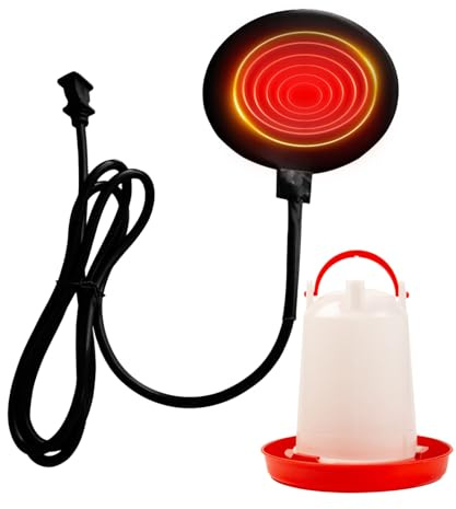 Chauffe-Eau Pour Abreuvoir À Poulets, Base De Chauffage Antigel De 15 Cm, Chauffe-Eau 20W Pour Abreuvoir À Poulets Avec Cordon De 180 Cm, Pour L'Élevage De Volailles En Hiver Ferme D'Élevage Extérieur