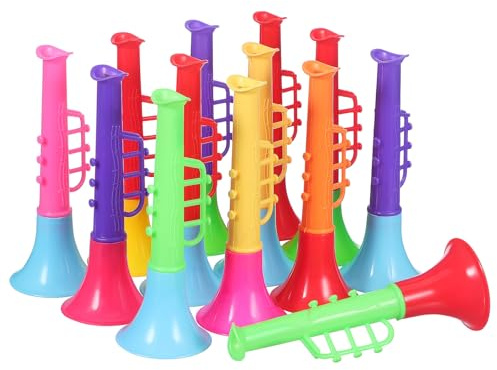 Abaodam Trompette Garçon et Filles en Plastique Abs, 25pcs Mini Jouets à Corne Amusants pour Éducation Précoce et Présents d'anniversaire, Petits Jouets Trompette Couleur Aléatoire