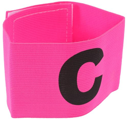 SUPVOX Brassard de Capitaine de Football Réglable en Nylon, Bandeau Sportif Rose Fuchsia Uni, Brassard Portable et Lavable pour Match de Football et Activités D’équipe
