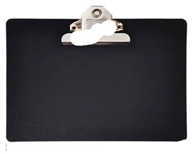 Plånboksfodral i svart plast A4 A5, biljetter, fakturor, dokument, filer, anteckningsblock, kontor, skola, design, klämma, (A5 Horisont 15 x 22 cm)