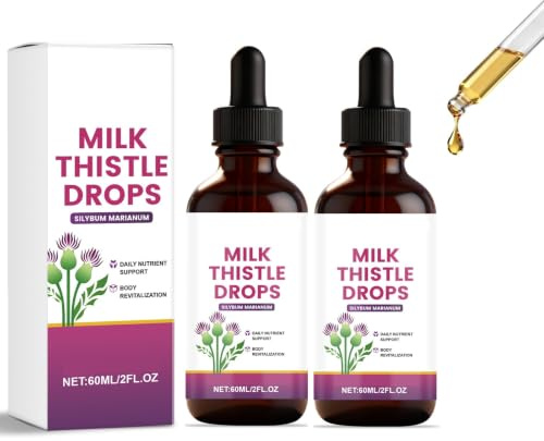 Mjölktisteldroppar︱Leverstöd | Dagligt vitalitetsstöd︱ för män och kvinnor︱Vegan︱ Icke-Gmo ︱2 Fl Oz